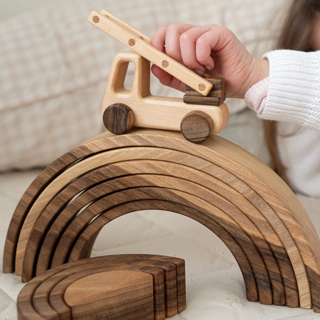 Natural 10-Piece Classic Rainbow Stacker - Open Ended Play and Decor