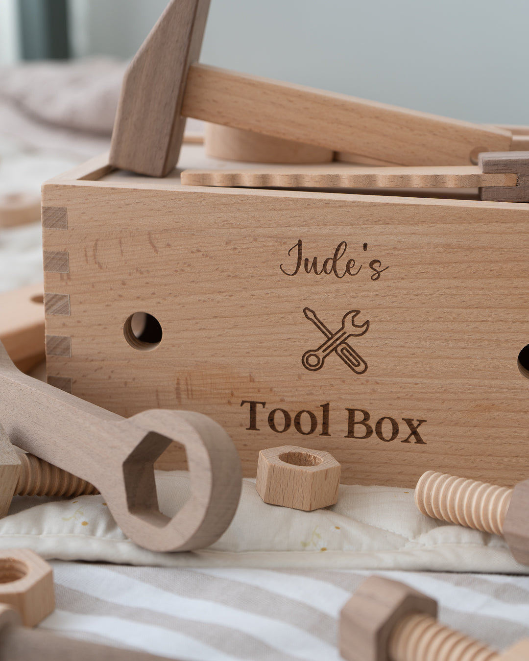 Wooden Play Toolbox Set