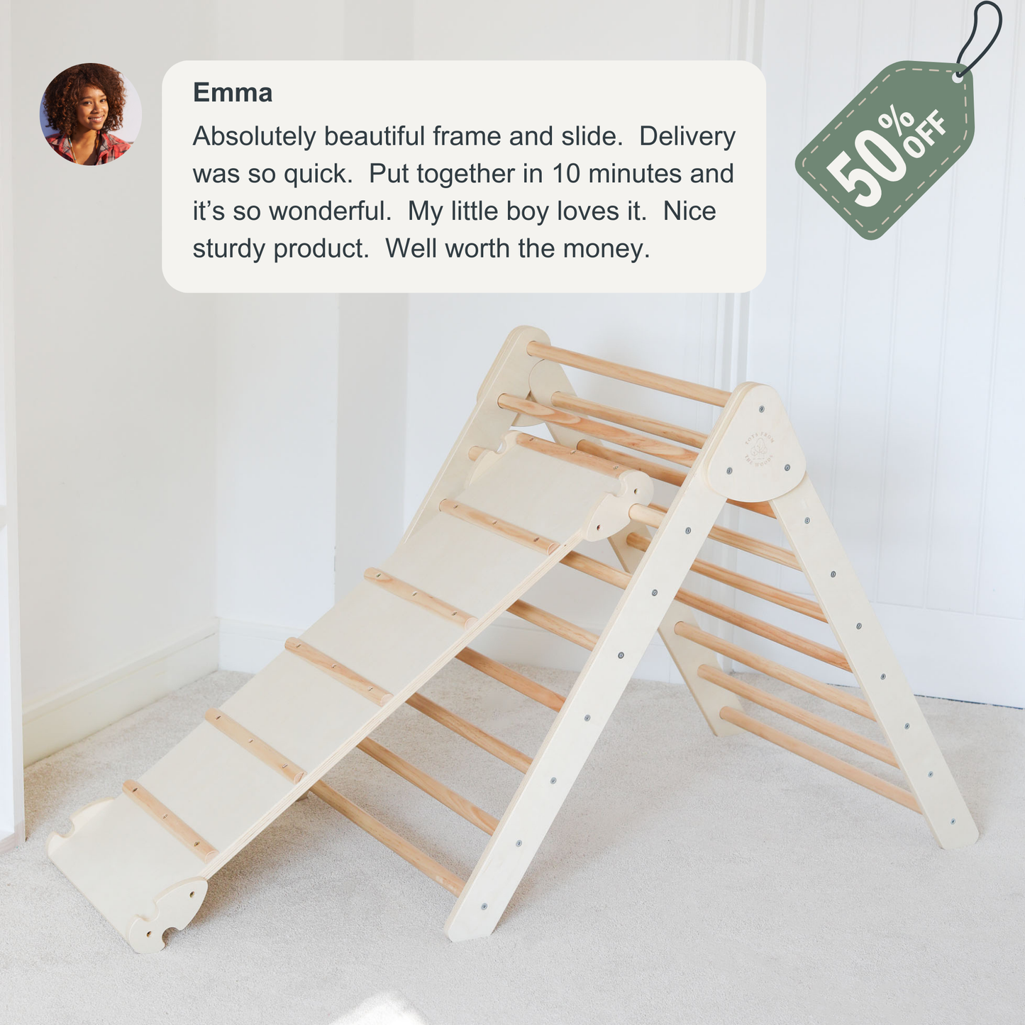 Montessori Furniture Indoor Foldable Climbing Triangle and Slide