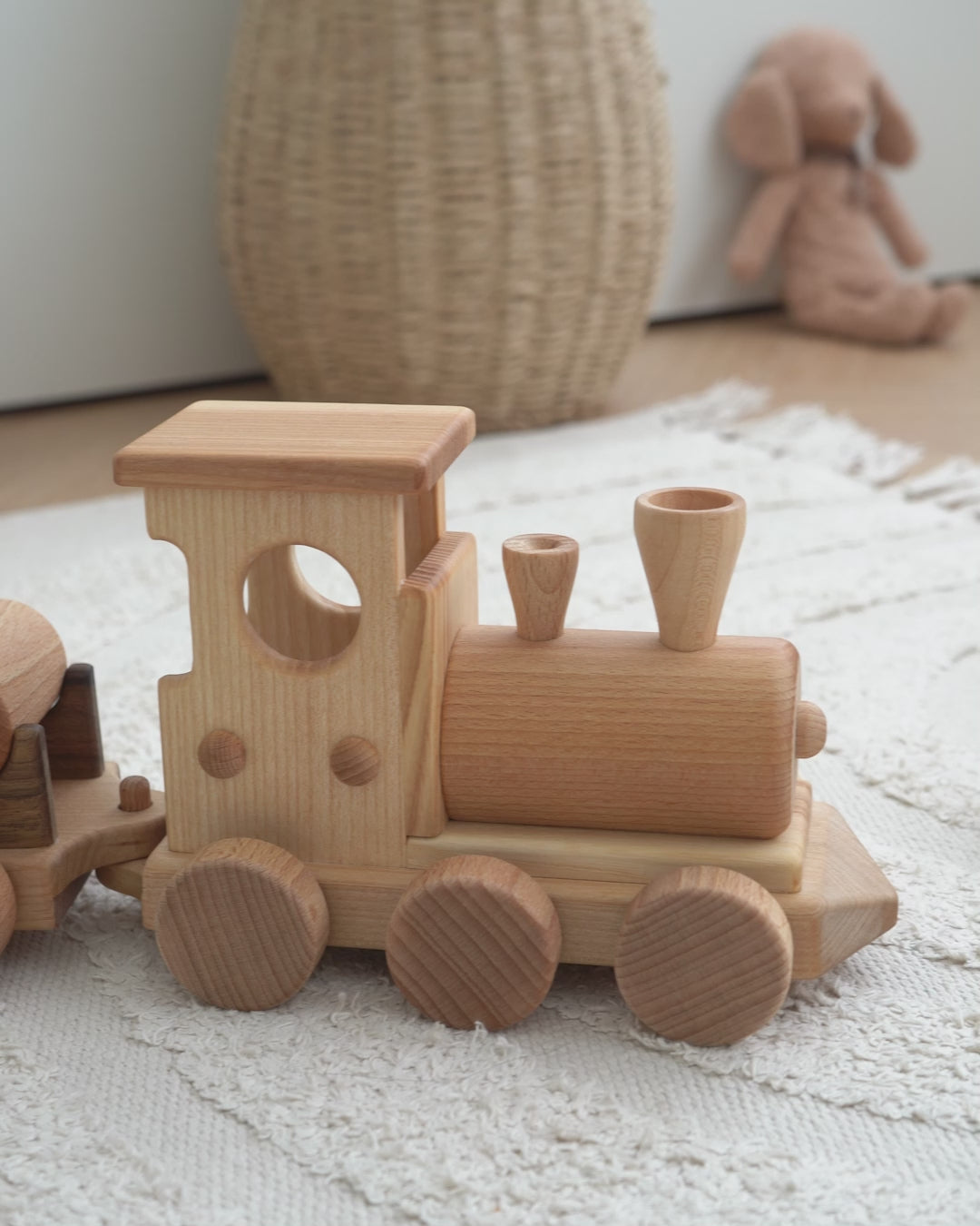 Pull Along Train and Wooden Building Blocks