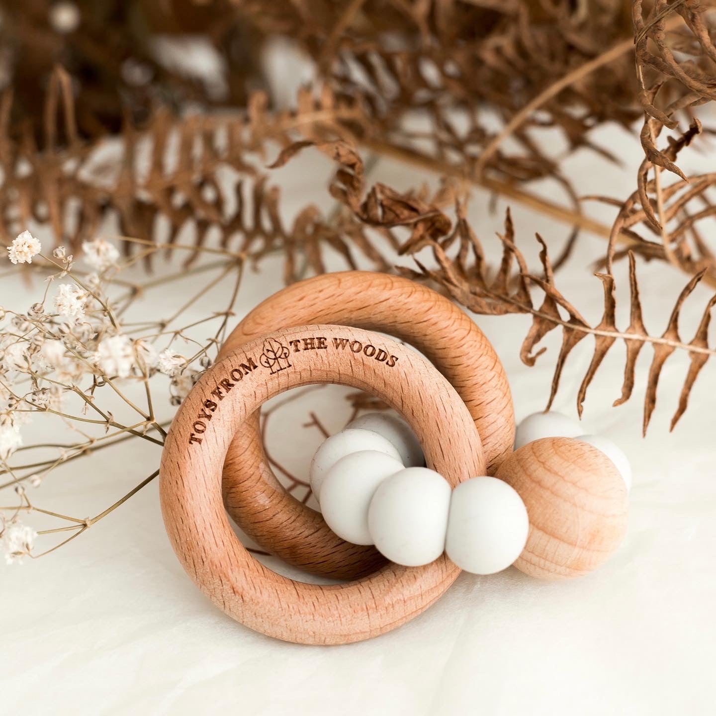 Wooden Baby Rattle Teether