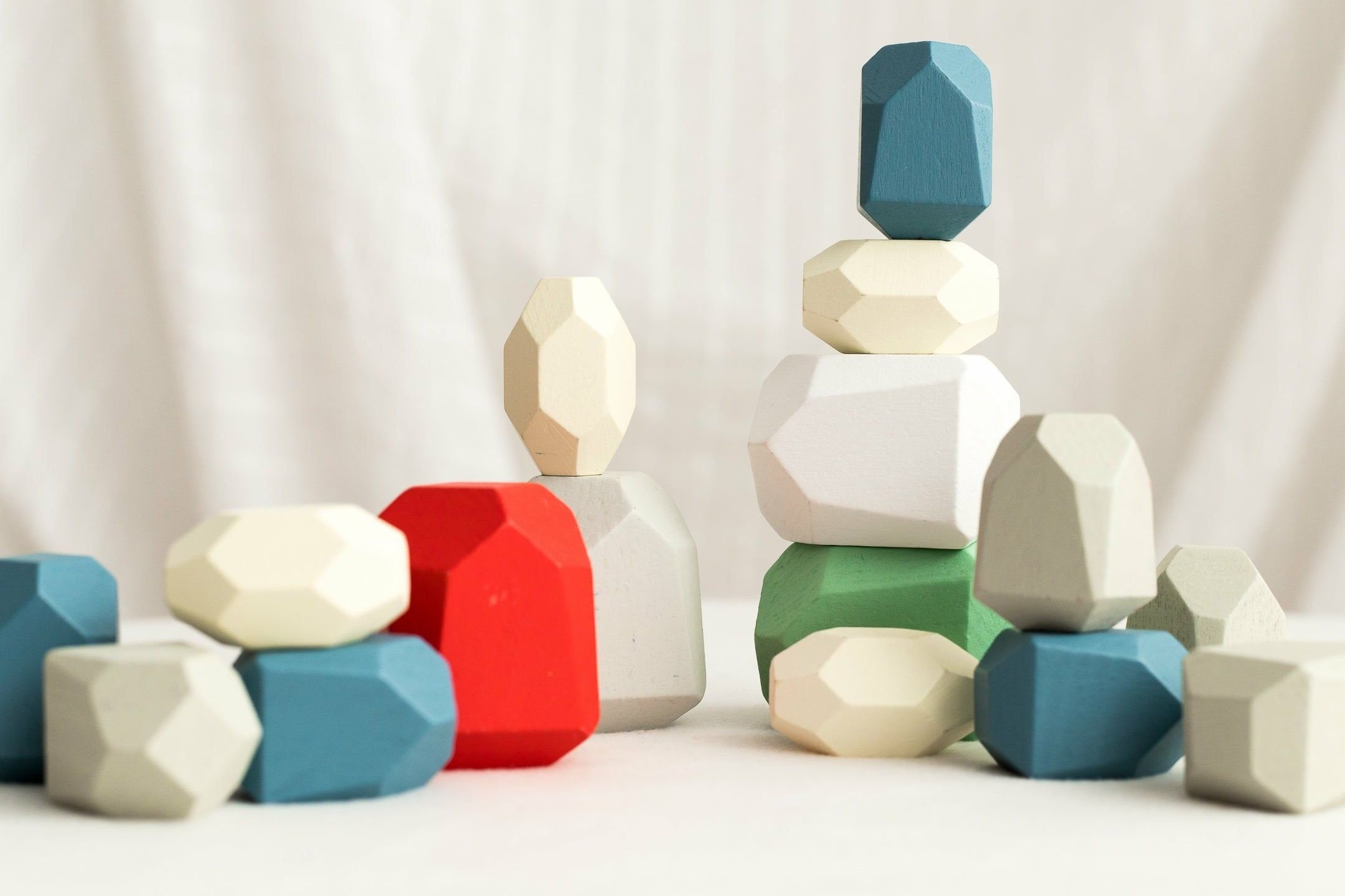 Jewel Coloured Wooden Stacking Stones