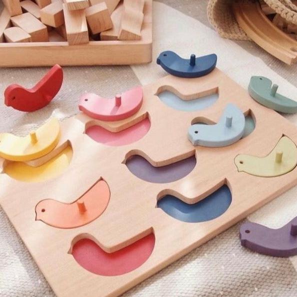 Colour Sorting Bird Peg Puzzle