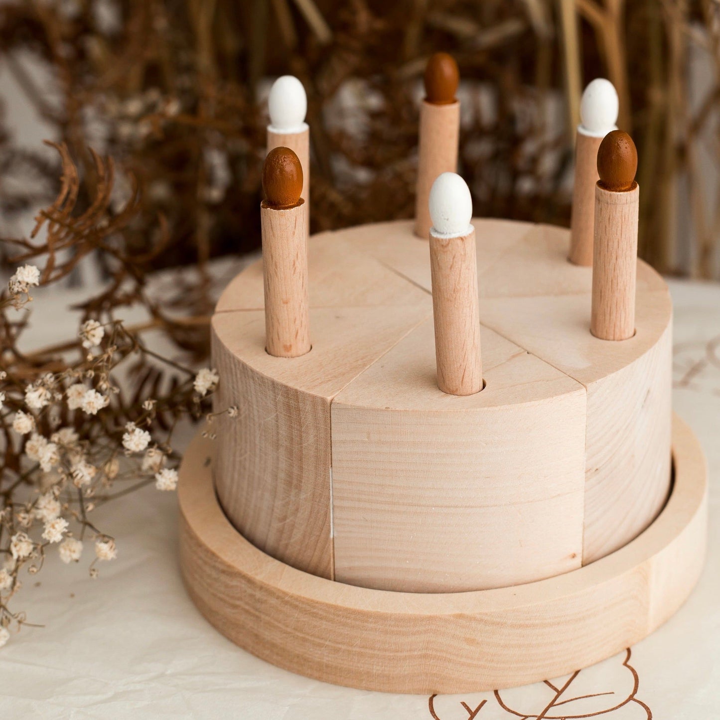 Wooden Birthday / Celebration Cake, Play Food Cake