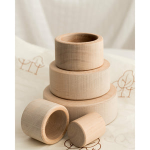 Baby Stacking Bowls, Wooden Stacking / Nesting Cups,