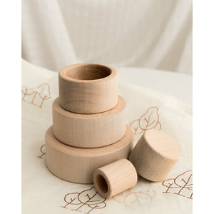 Baby Stacking Bowls, Wooden Stacking / Nesting Cups,