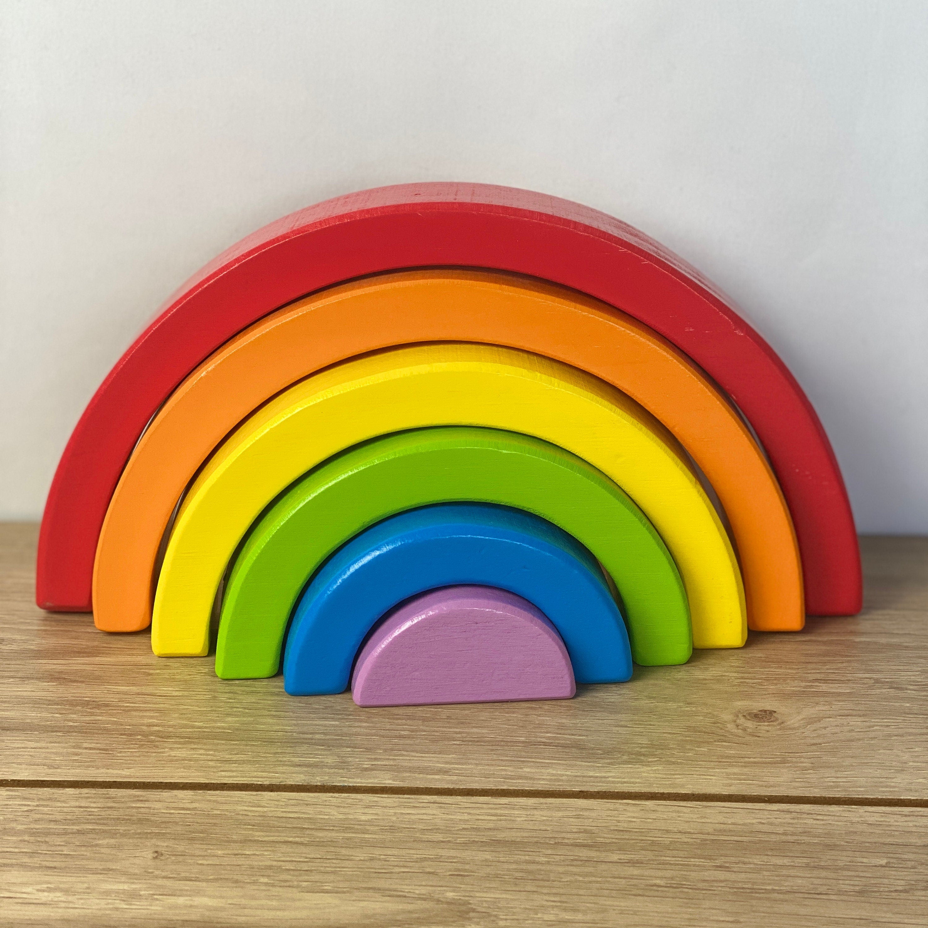 Wooden 6 Piece Bright Rainbow Stacker, Nursery Décor