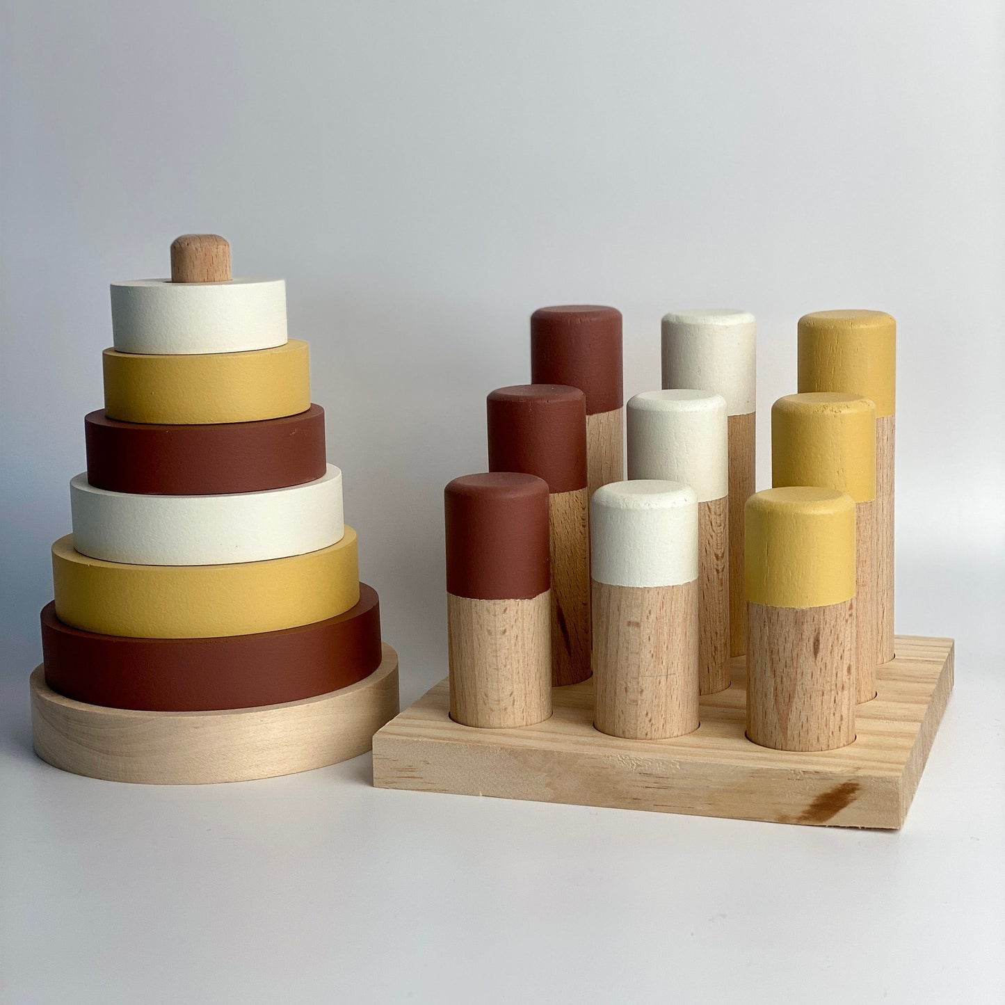 Forest Wooden Stacking Pyramid & Peg Board Sorter