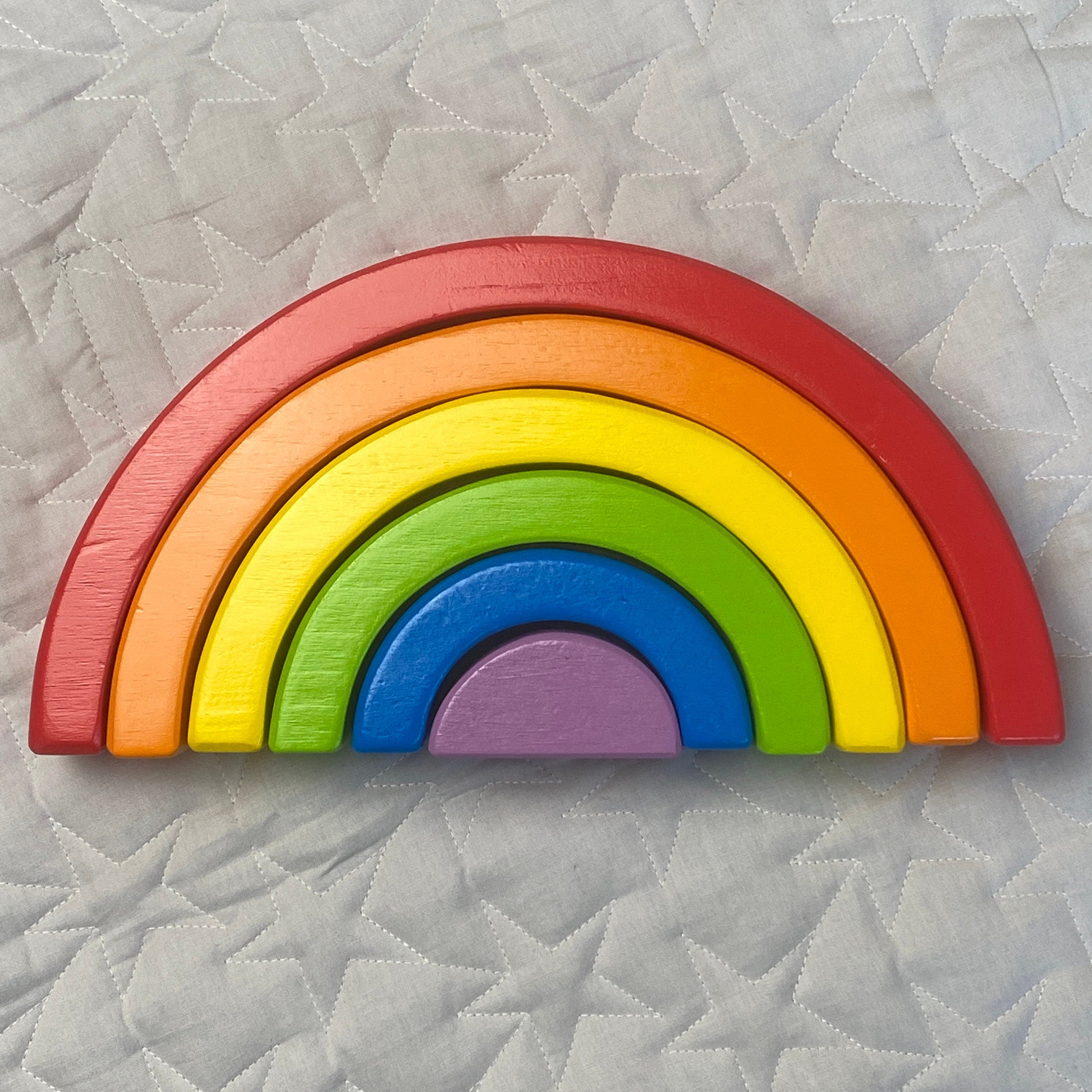 Wooden 6 Piece Bright Rainbow Stacker, Nursery Décor