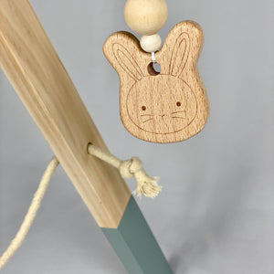 Wooden Baby Play Gym with Pink Hanging Toys