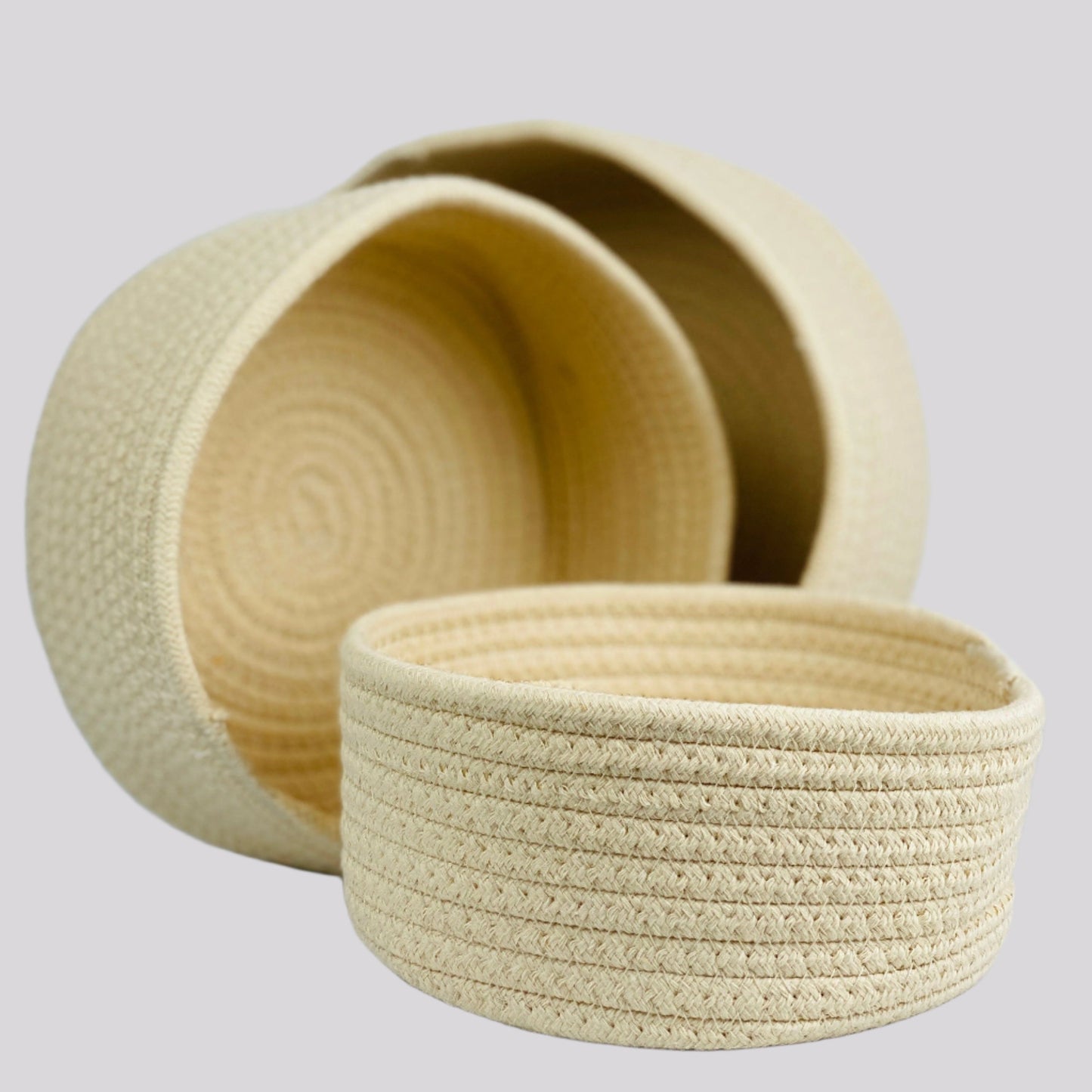 Set of 3 Cotton Rope Baskets, Toy Storage / Montessori Shelf Baskets