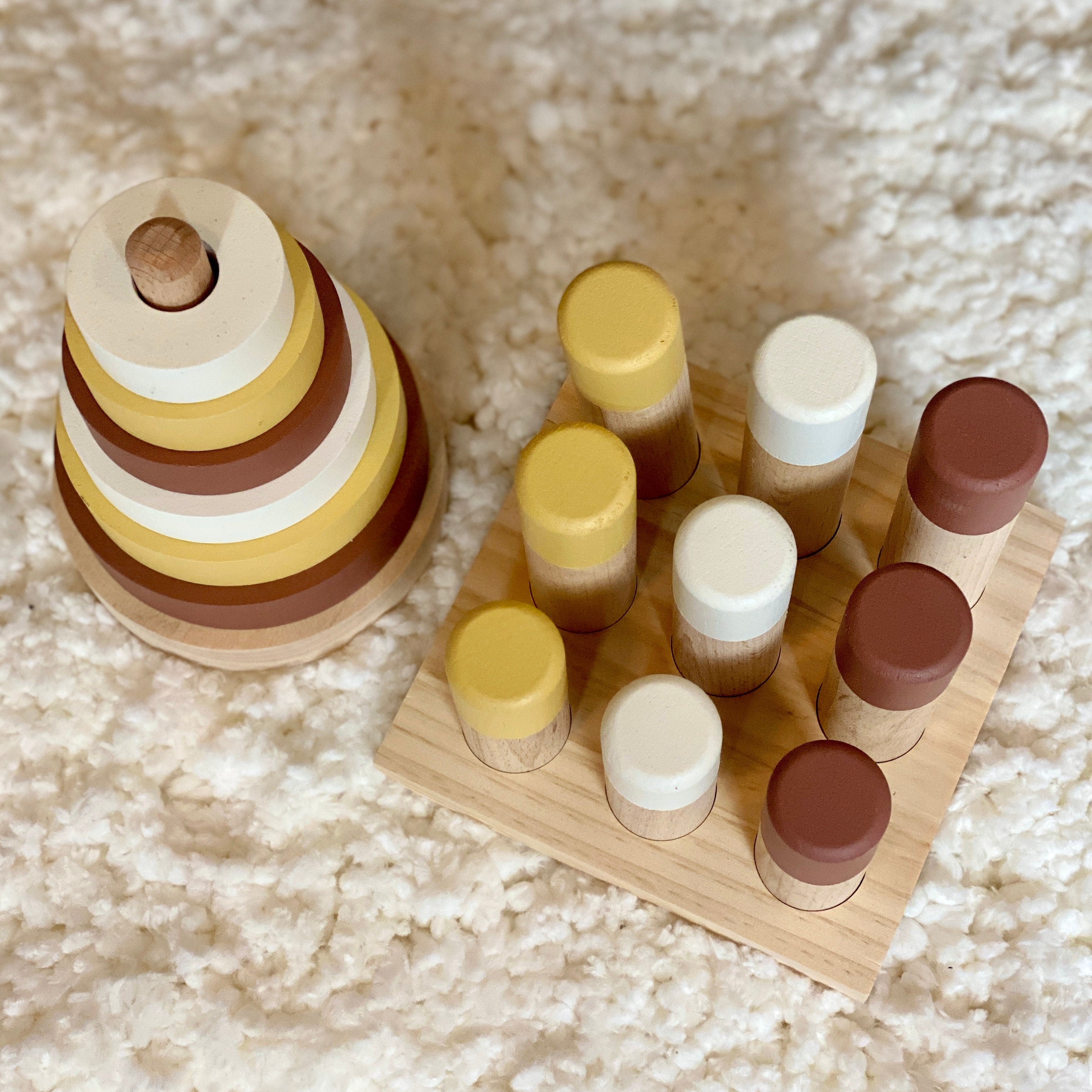 Forest Wooden Stacking Pyramid & Peg Board Sorter