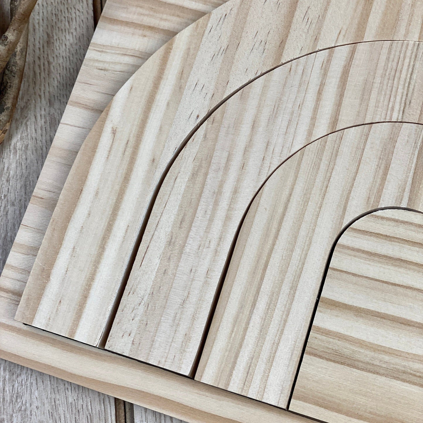 Natural Wooden Rainbow Puzzle Board, Nursery Decor