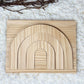 Natural Wooden Rainbow Puzzle Board, Nursery Decor