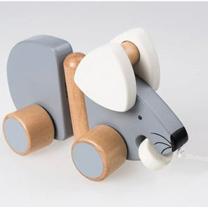 Wooden Blue Pull Along Mouse