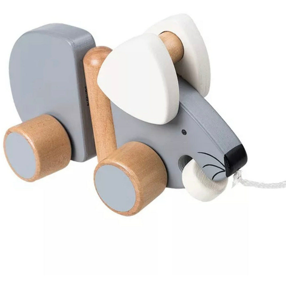 Wooden Blue Pull Along Mouse