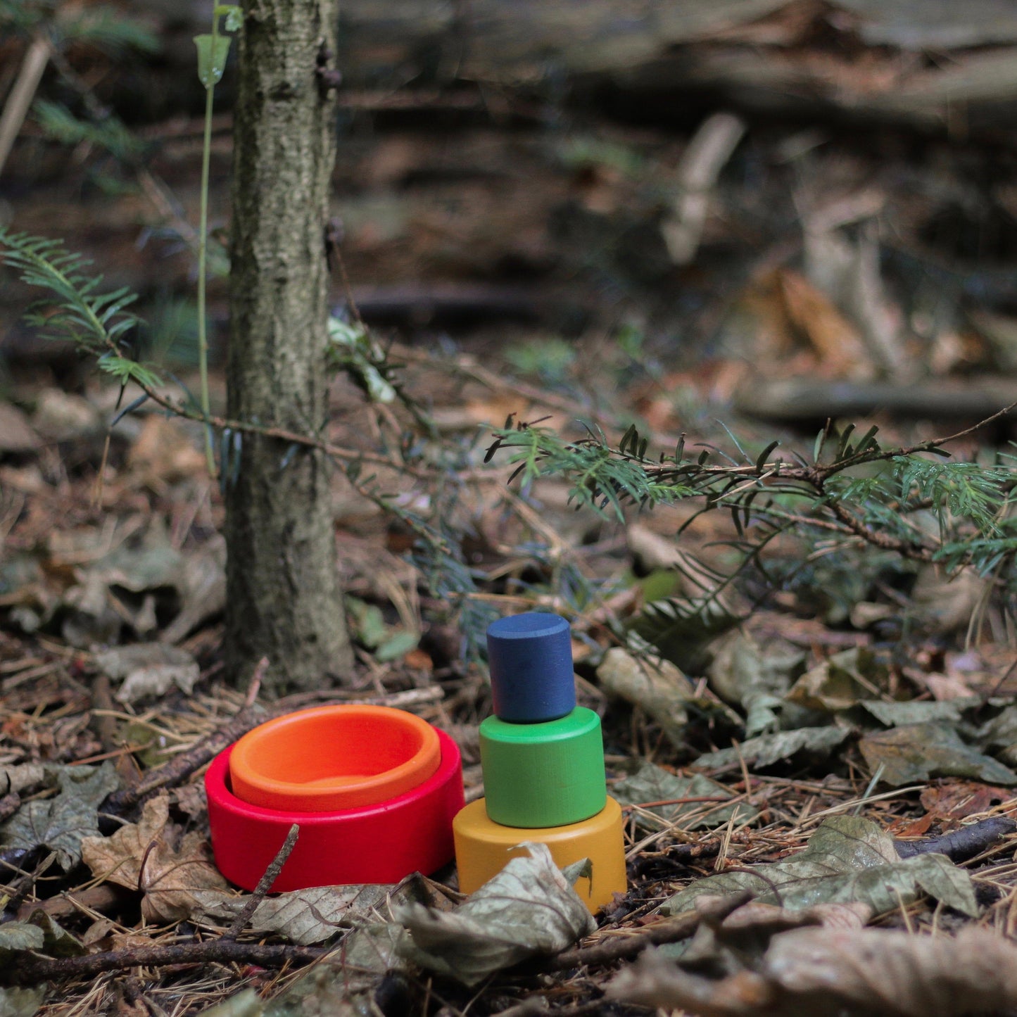 Baby Stacking Bowls, Wooden Stacking / Nesting Cups,