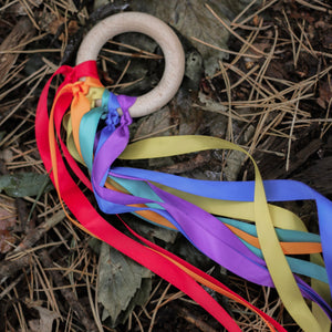 Rainbow Sensory Ribbon Ring, Hand Kite