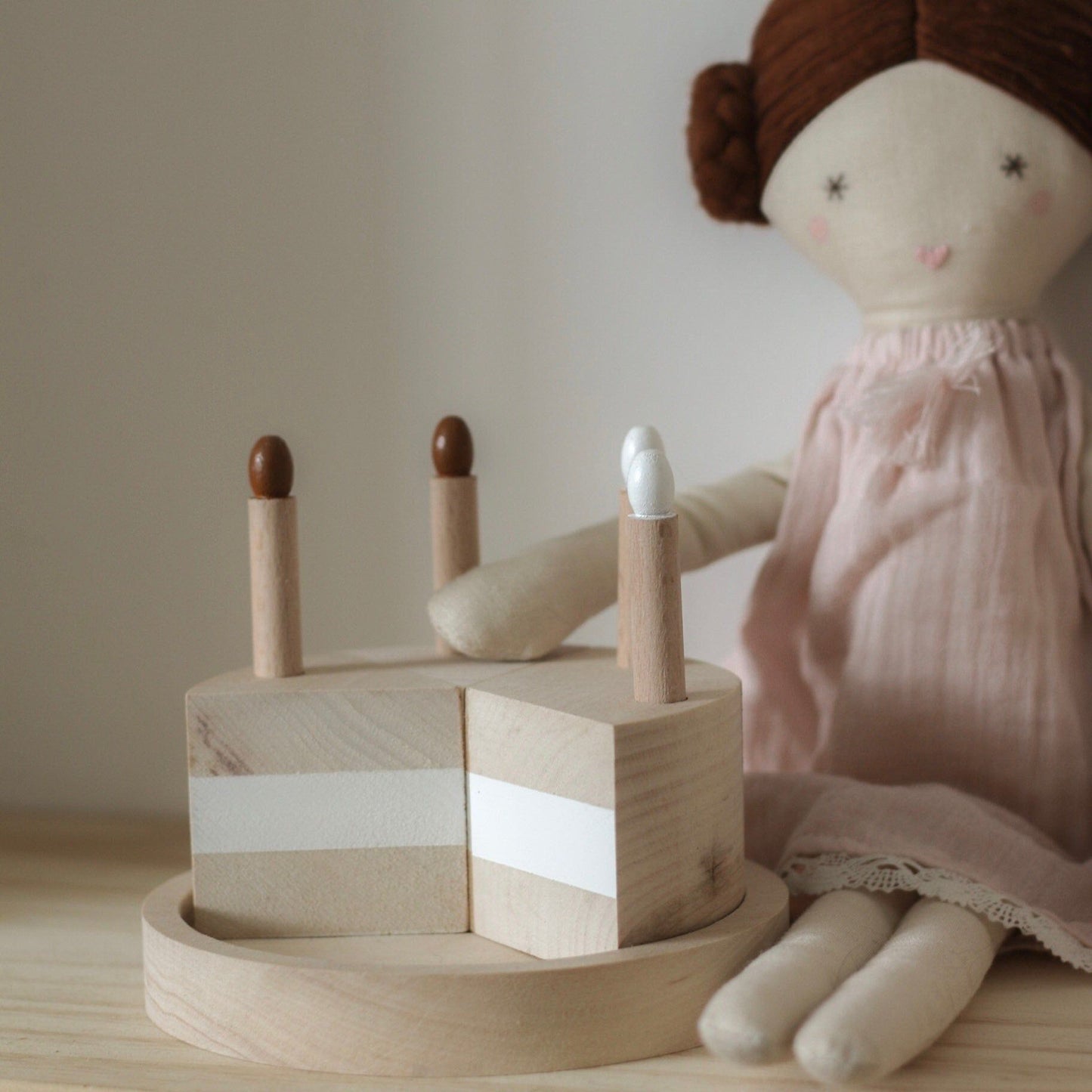 Wooden Birthday / Celebration Cake, Play Food Cake