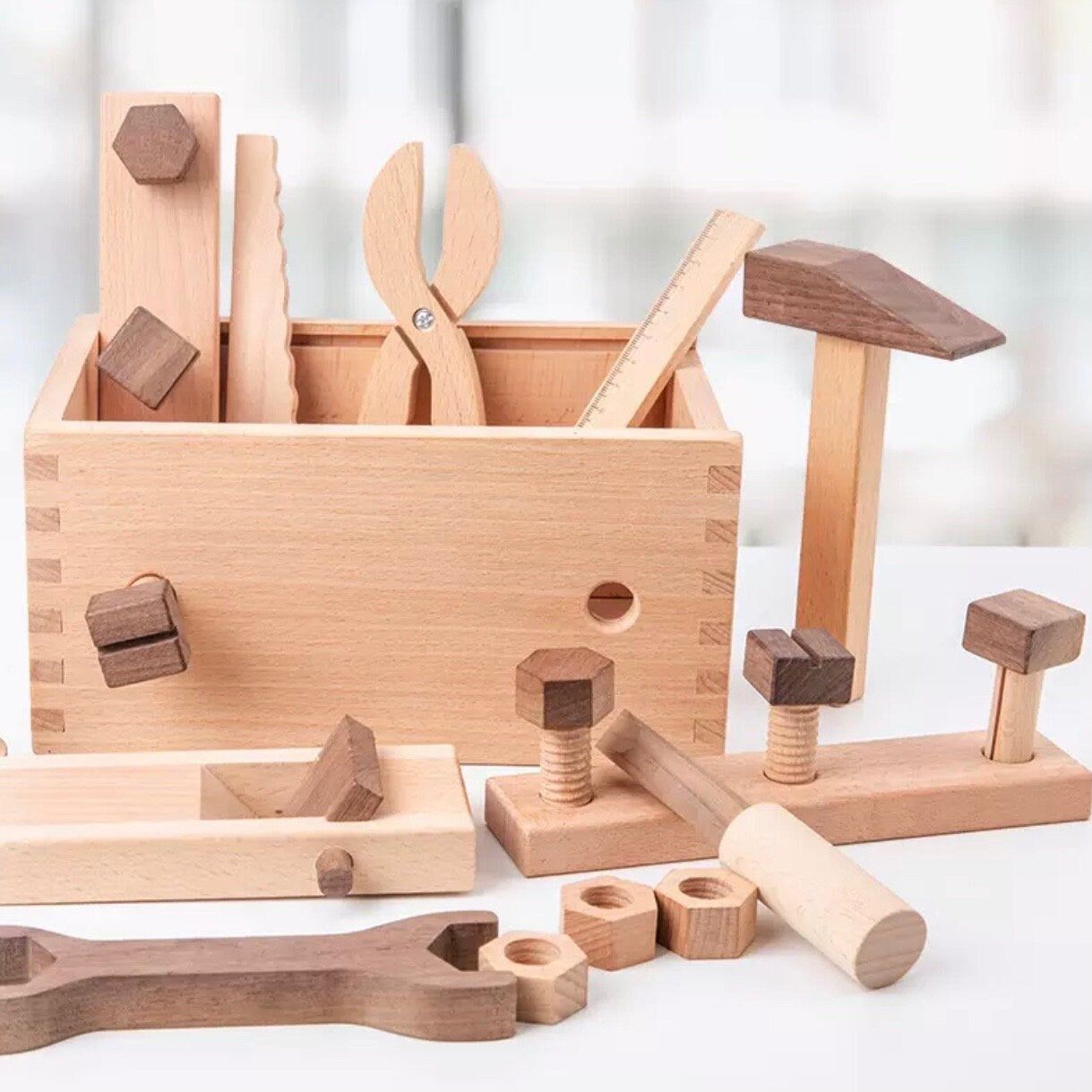 Wooden Play Tool Box Set