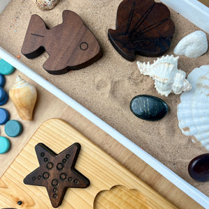 6 Piece Beginner Wooden Seaside Puzzle Board