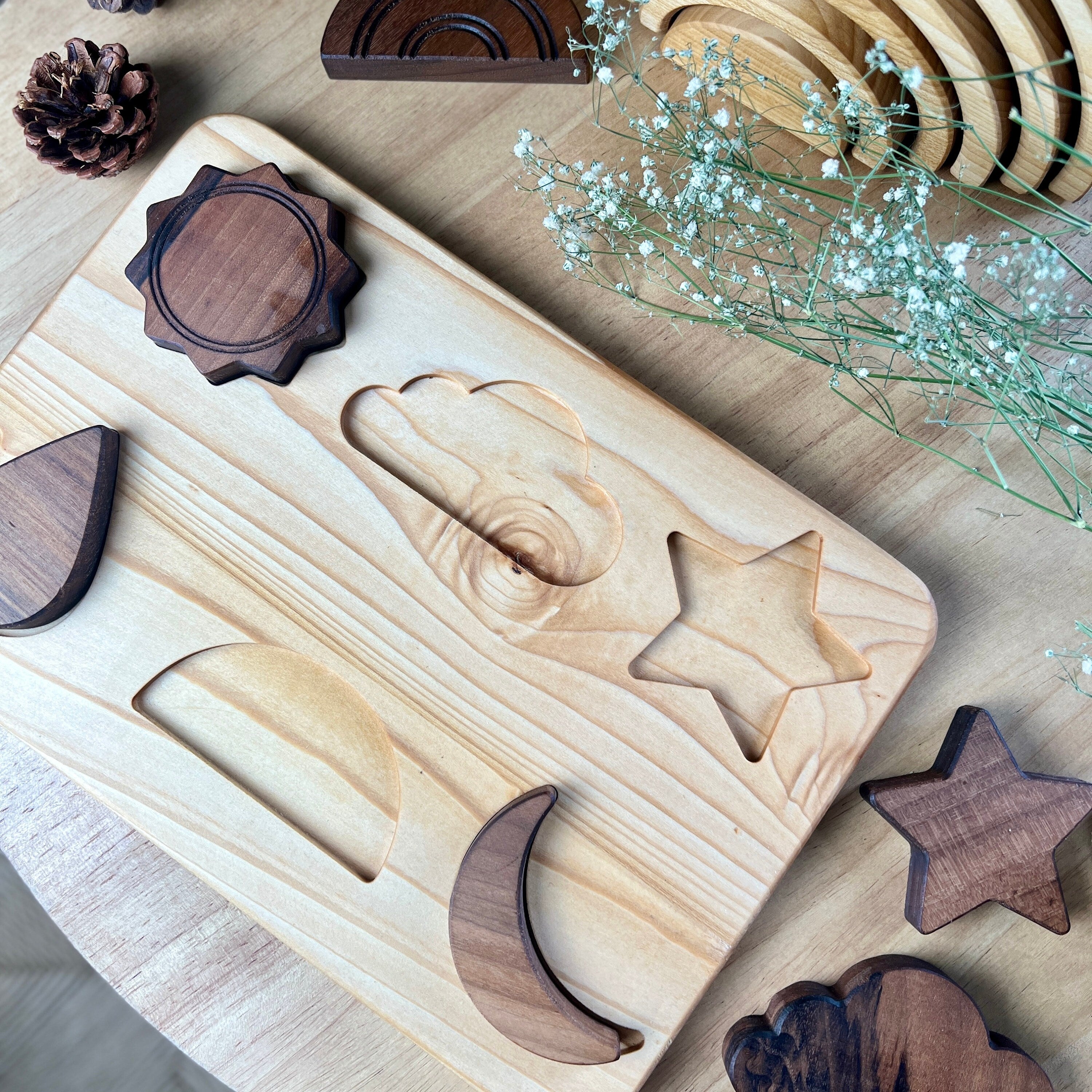 6 Piece Beginner Wooden Seaside Puzzle Board