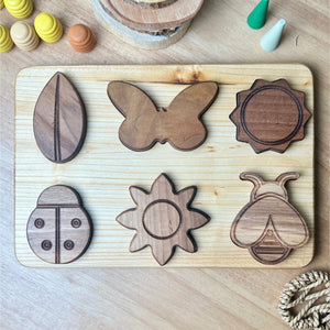 6 Piece Beginner Wooden Weather Puzzle Board