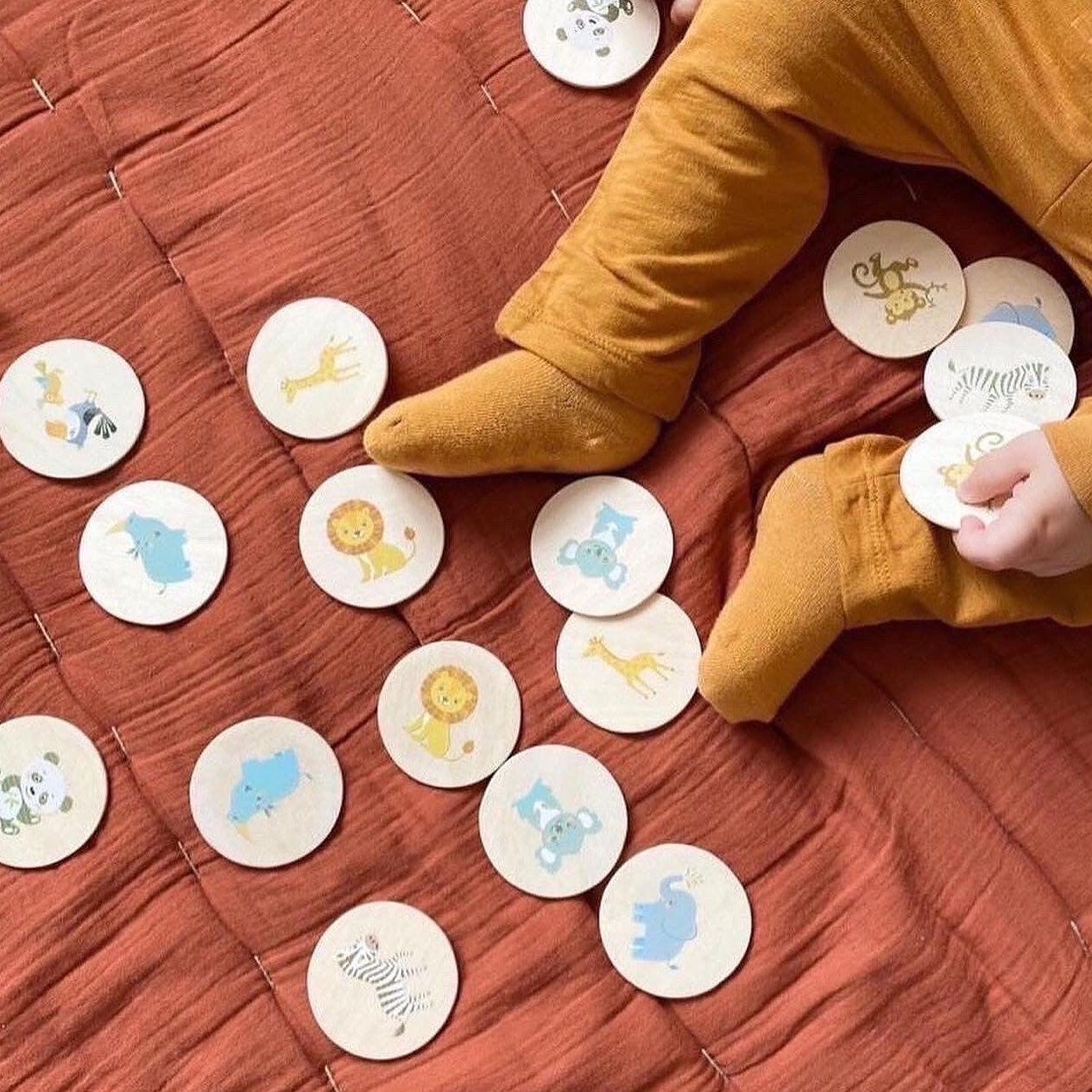 Wooden Dinosaur Memory Game