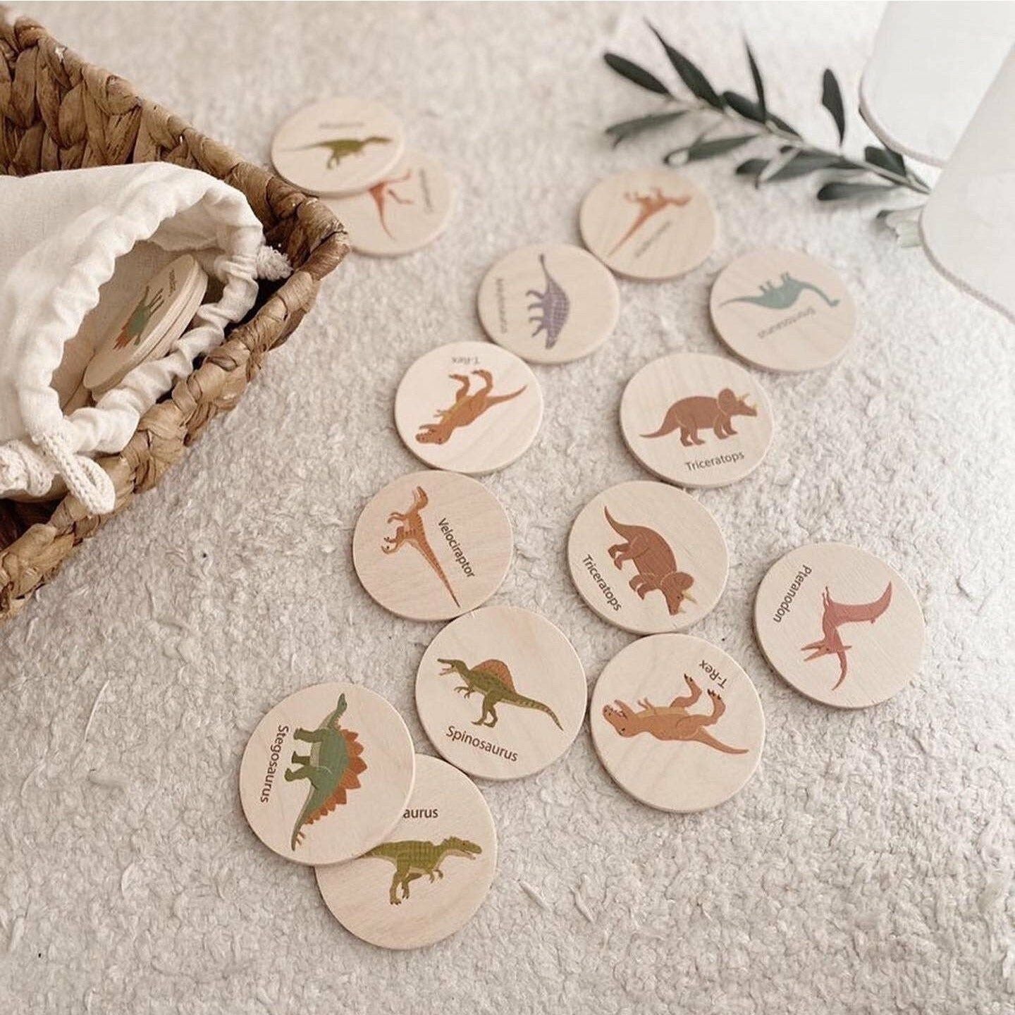 Wooden Dinosaur Memory Game