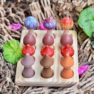 Gnomes and Mushrooms Wooden Sorter Toy Set