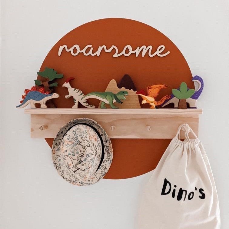 Handmade Wooden Dinosaurs Play Set