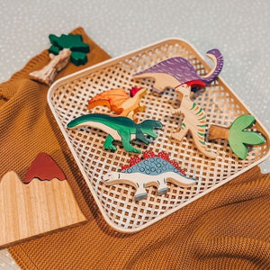 Handmade Wooden Dinosaurs Play Set