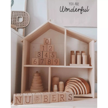 Blue Wooden Stacking Pyramid