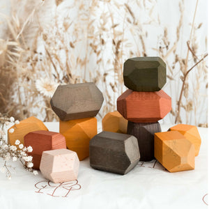 Jewel Coloured Wooden Stacking Stones