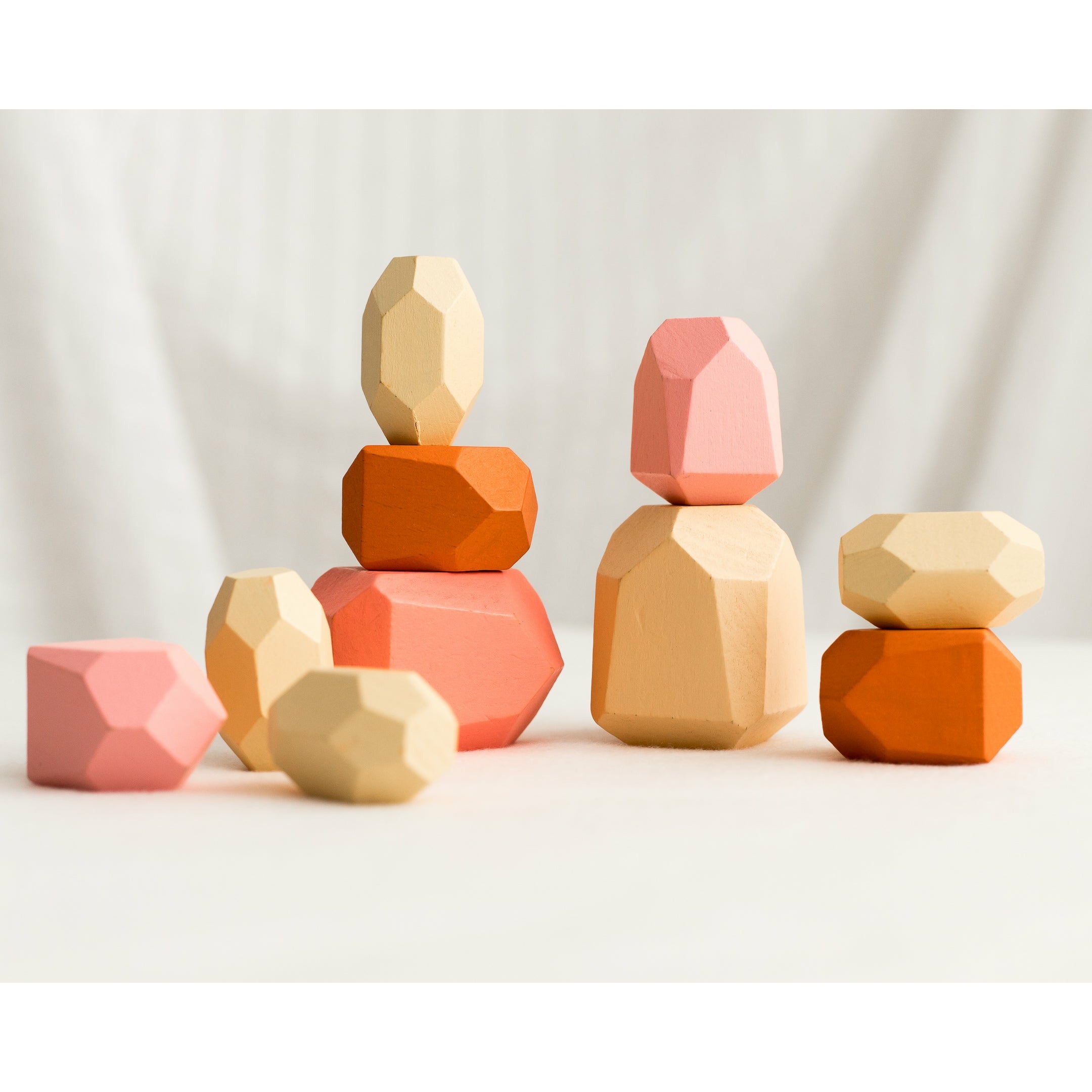 Pink Wooden Stacking Stones