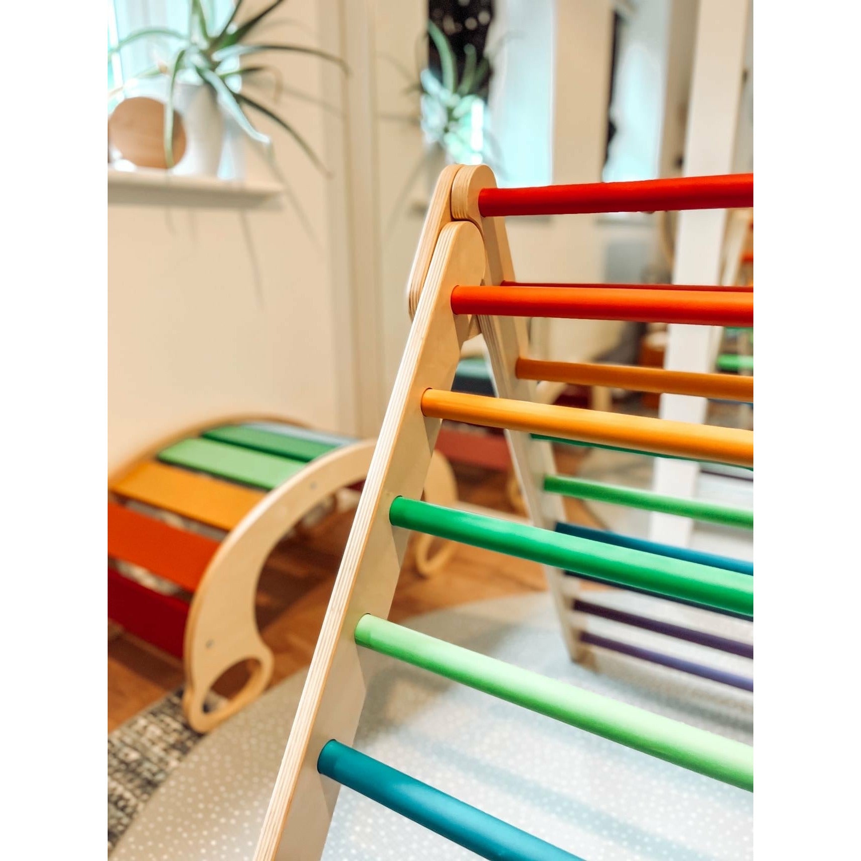 Indoor Foldable Climbing Triangle and Slide, Montessori Toddler Climbing Gym