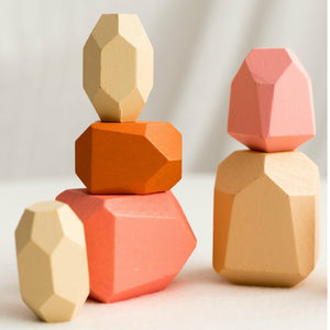 Jewel Coloured Wooden Stacking Stones