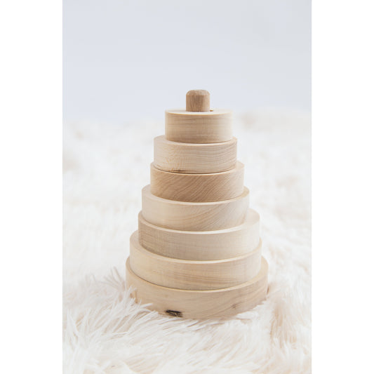 Natural Wooden Stacking Pyramid & Peg Board Sorter